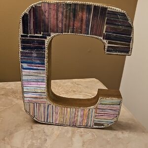 Multicolor Mirror Mosaic American Atelier Brown Decorative Letter C Wall Art New